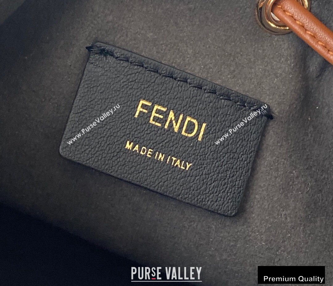 Fendi Heat-stamped FENDI ROMA Mon Tresor Mini Bucket Bag Brown 2020 (chaoliu-20083122)