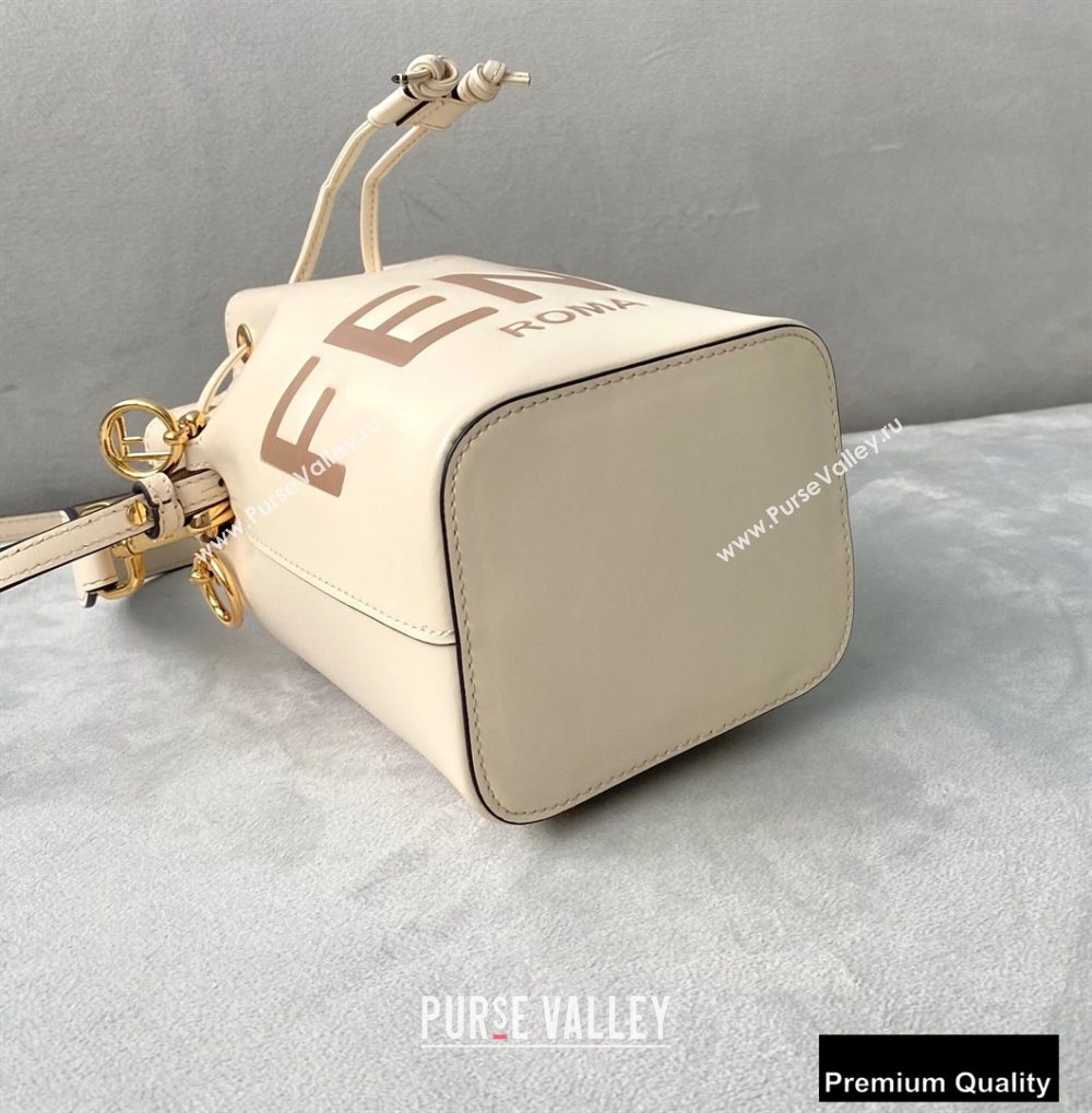 Fendi Heat-stamped FENDI ROMA Mon Tresor Mini Bucket Bag White 2020 (chaoliu-20083123)