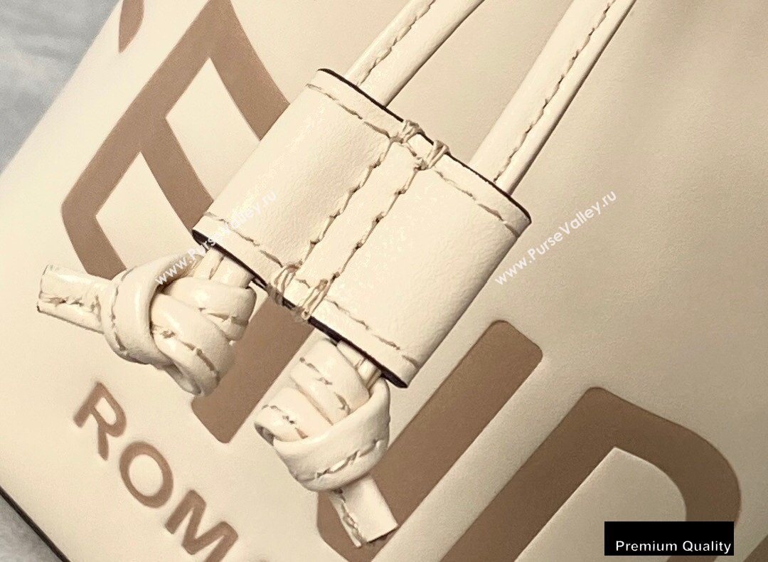 Fendi Heat-stamped FENDI ROMA Mon Tresor Mini Bucket Bag White 2020 (chaoliu-20083123)