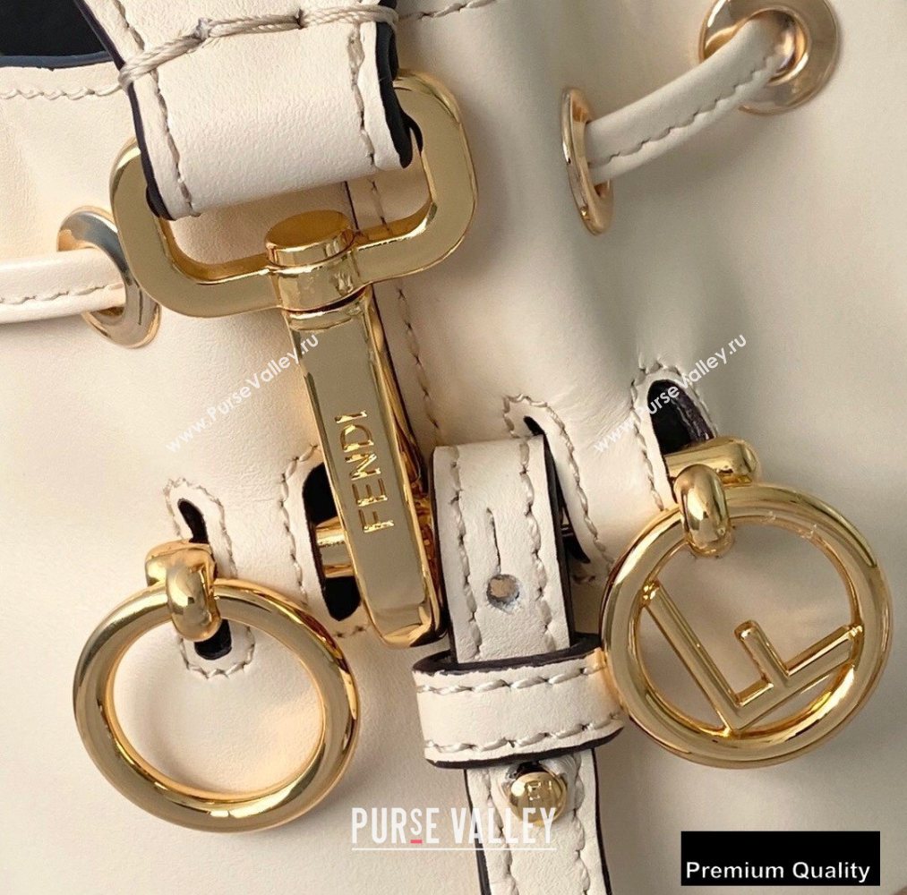 Fendi Heat-stamped FENDI ROMA Mon Tresor Mini Bucket Bag White 2020 (chaoliu-20083123)