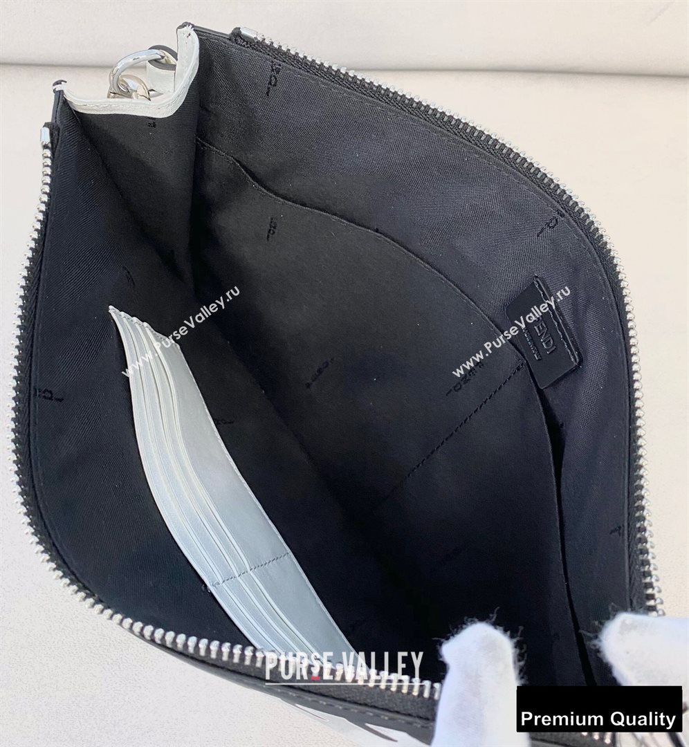 Fendi White Leather FF Print Pouch Clutch Bag 2020 (chaoliu-20083133)