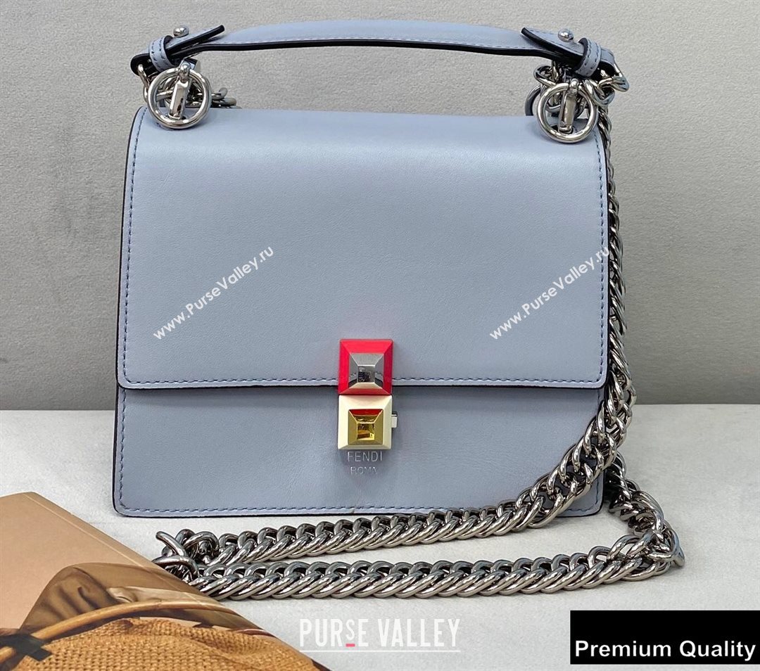 Fendi Leather Kan I Mini Bag Light Gray (chaoliu-20090105)