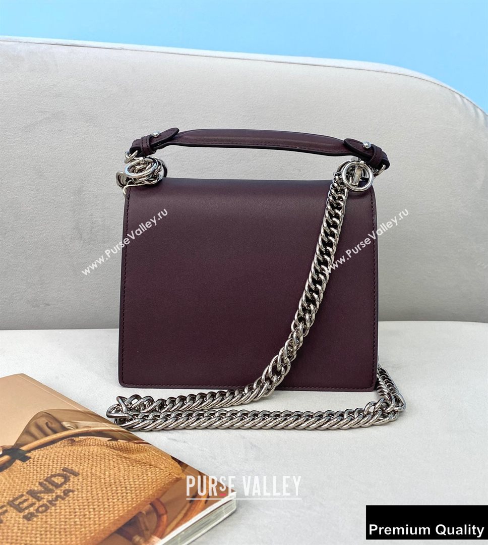 Fendi Leather Kan I Mini Bag Burgundy (chaoliu-20090102)