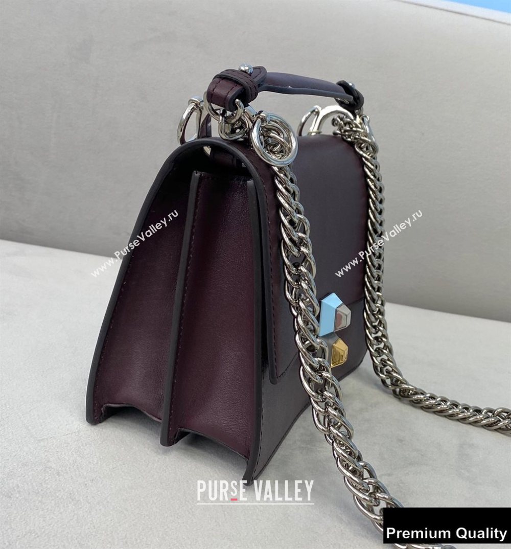Fendi Leather Kan I Mini Bag Burgundy (chaoliu-20090102)