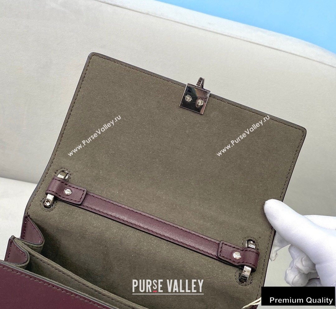 Fendi Leather Kan I Mini Bag Burgundy (chaoliu-20090102)