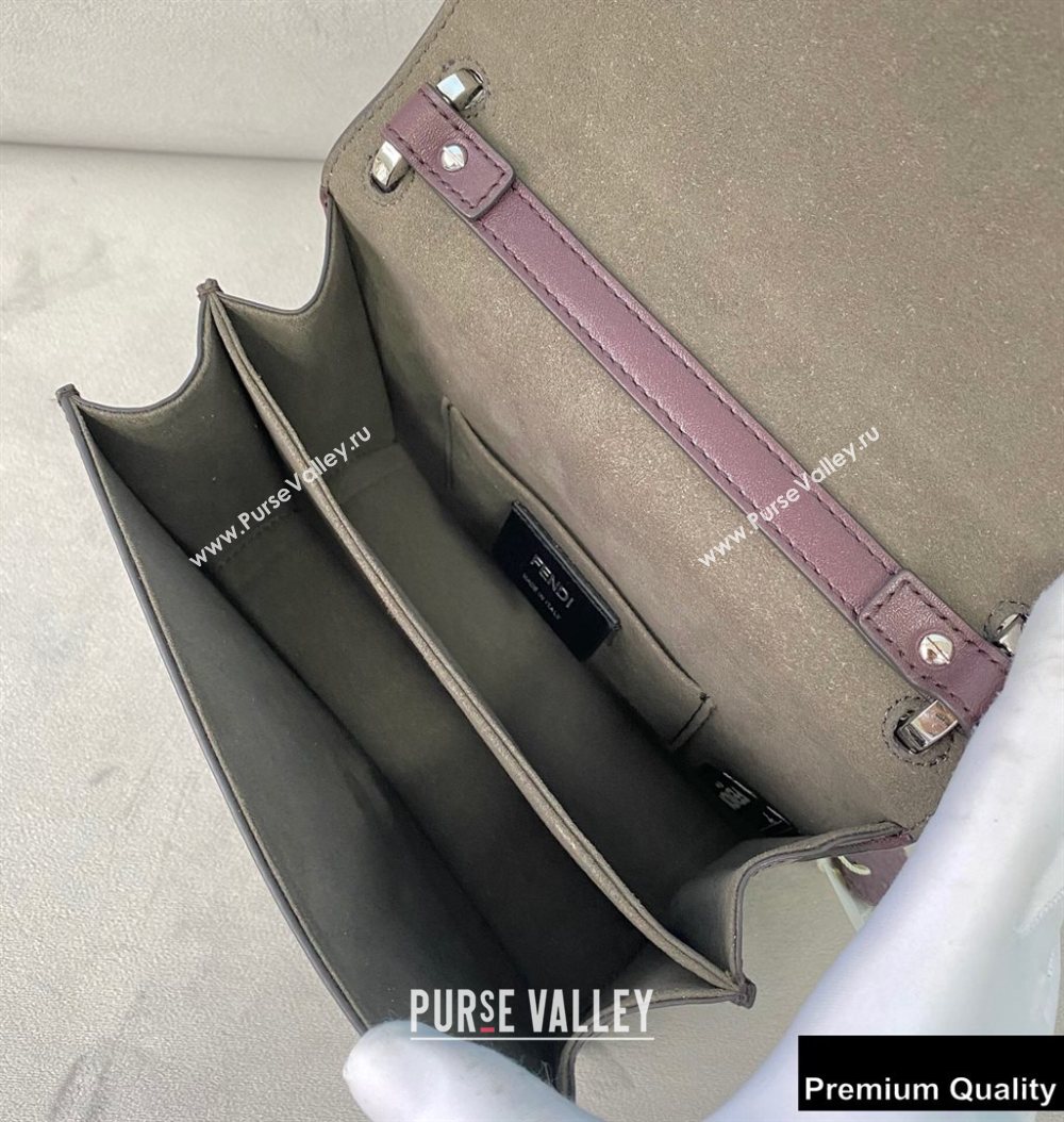 Fendi Leather Kan I Mini Bag Burgundy (chaoliu-20090102)