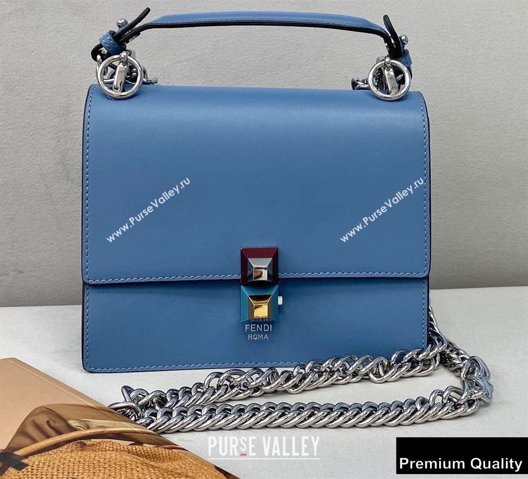 Fendi Leather Kan I Mini Bag Blue (chaoliu-20090104)