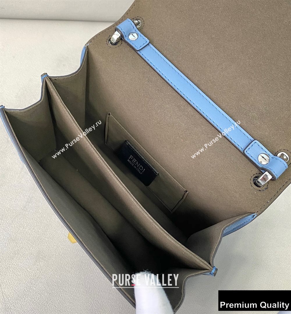 Fendi Leather Kan I Mini Bag Blue (chaoliu-20090104)