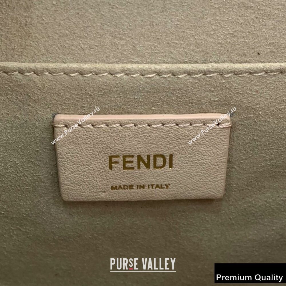 Fendi Leather Kan I Medium Bag FF Embossed White (chaoliu-20090114)