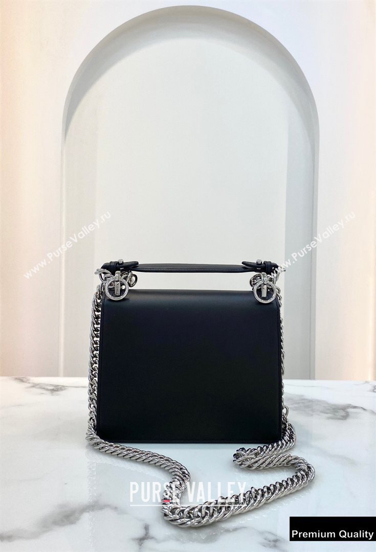 Fendi Leather Kan I Mini Bag Pearls Black (chaoliu-20090112)