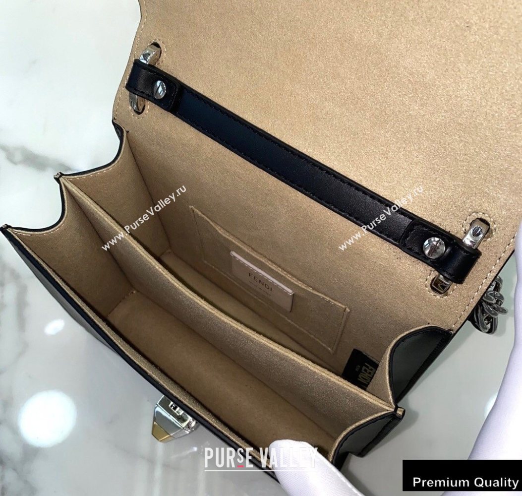 Fendi Leather Kan I Mini Bag Pearls Black (chaoliu-20090112)
