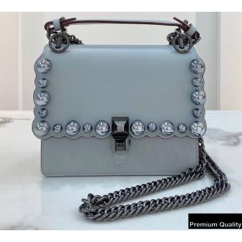 Fendi Leather Kan I Mini Bag Studs Light Gray (chaoliu-20090110)