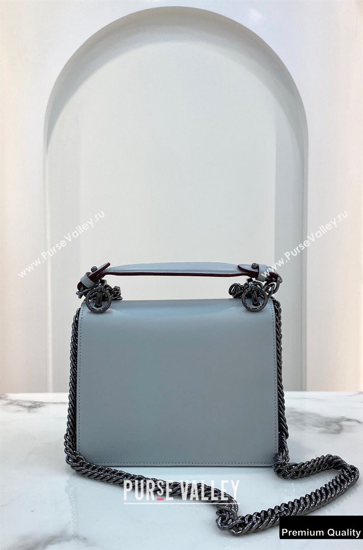 Fendi Leather Kan I Mini Bag Studs Light Gray (chaoliu-20090110)