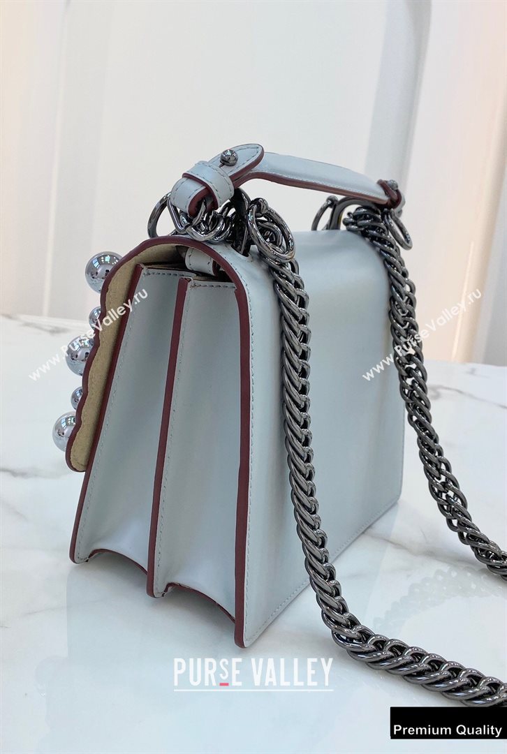 Fendi Leather Kan I Mini Bag Studs Light Gray (chaoliu-20090110)