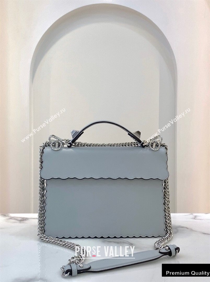 Fendi Leather Kan I Medium Bag Studs Light Gray (chaoliu-20090108)