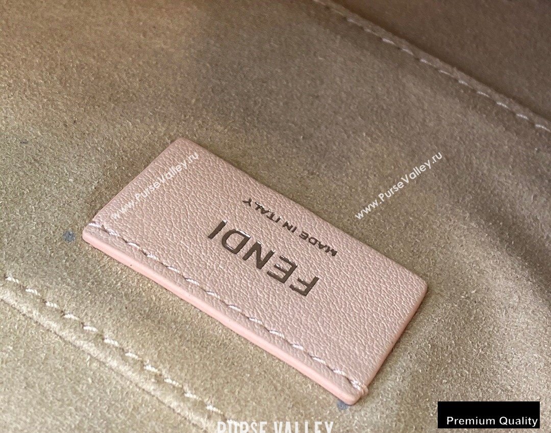 Fendi Leather Kan I Medium Bag Studs Light Gray (chaoliu-20090108)