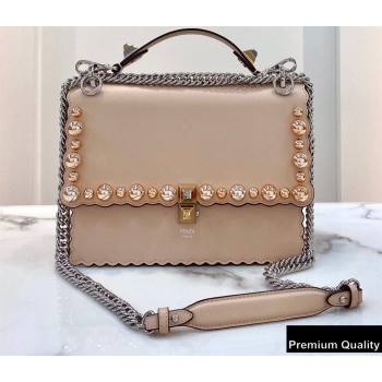 Fendi Leather Kan I Medium Bag Studs Nude (chaoliu-20090109)