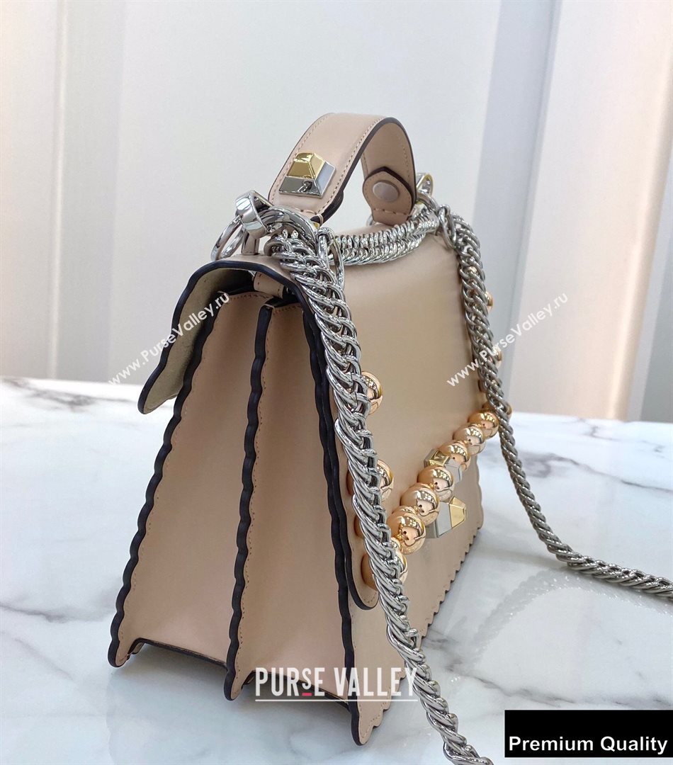 Fendi Leather Kan I Medium Bag Studs Nude (chaoliu-20090109)