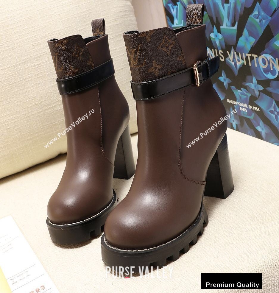 Louis Vuitton Heel 9.5 cm Star Trail Ankle Boots Coffee 2020 (modeng-20090414)