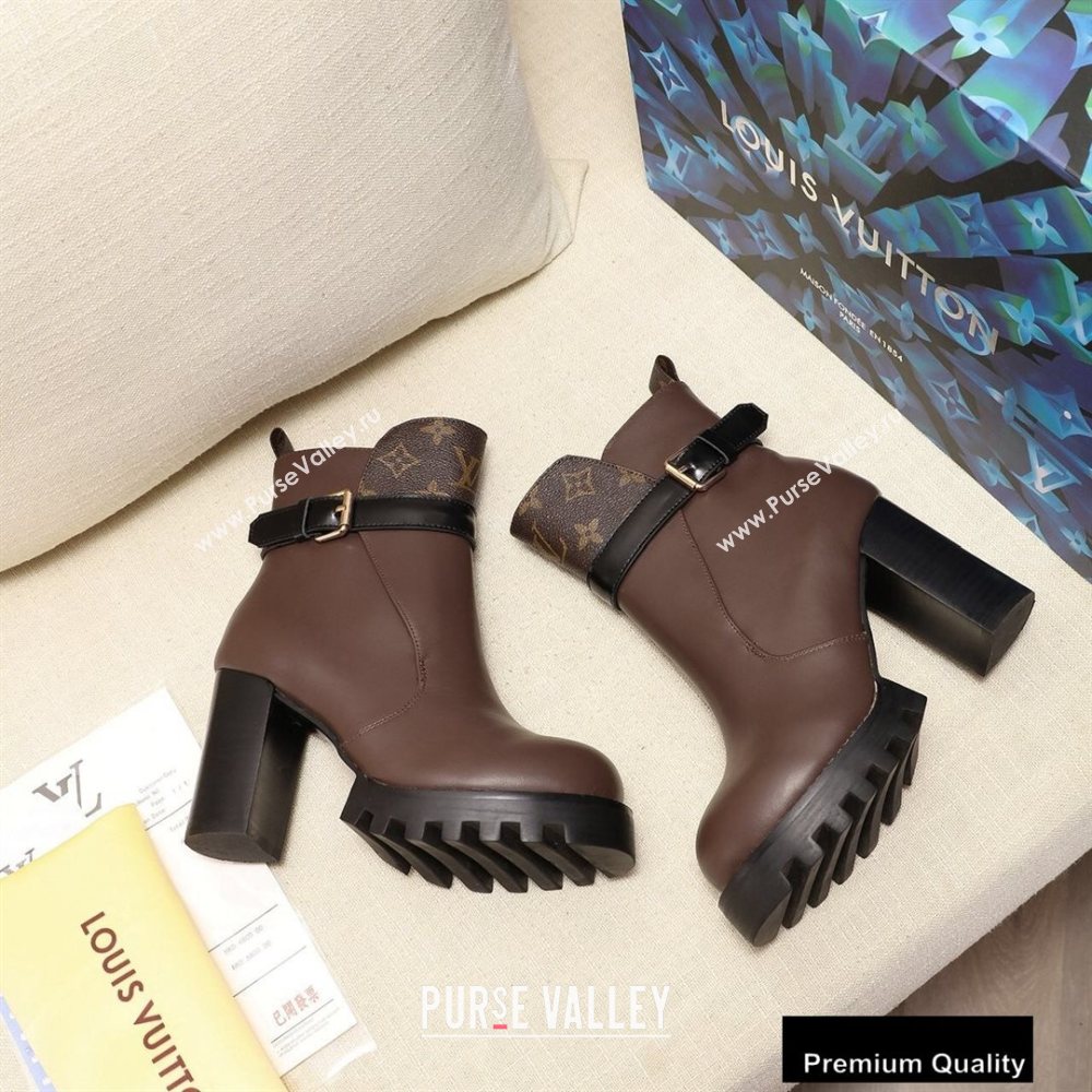 Louis Vuitton Heel 9.5 cm Star Trail Ankle Boots Coffee 2020 (modeng-20090414)