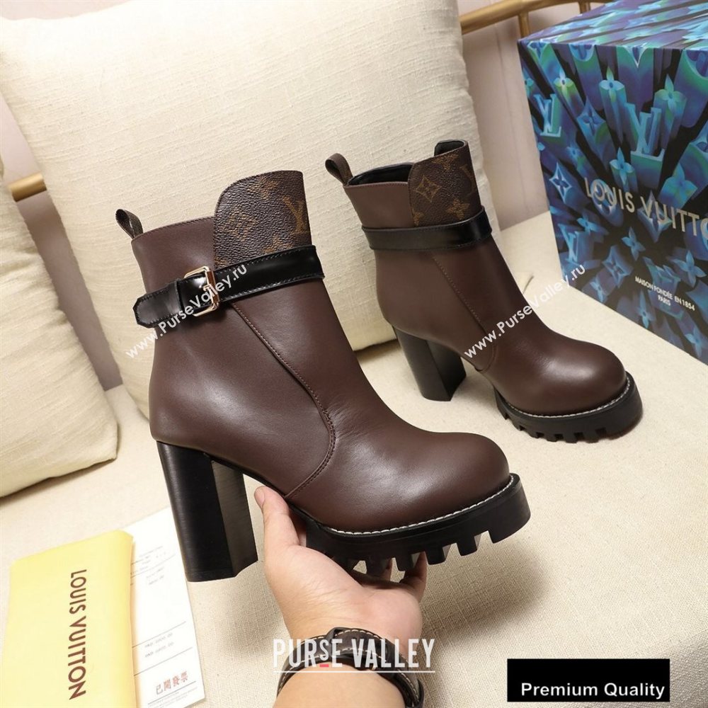Louis Vuitton Heel 9.5 cm Star Trail Ankle Boots Coffee 2020 (modeng-20090414)