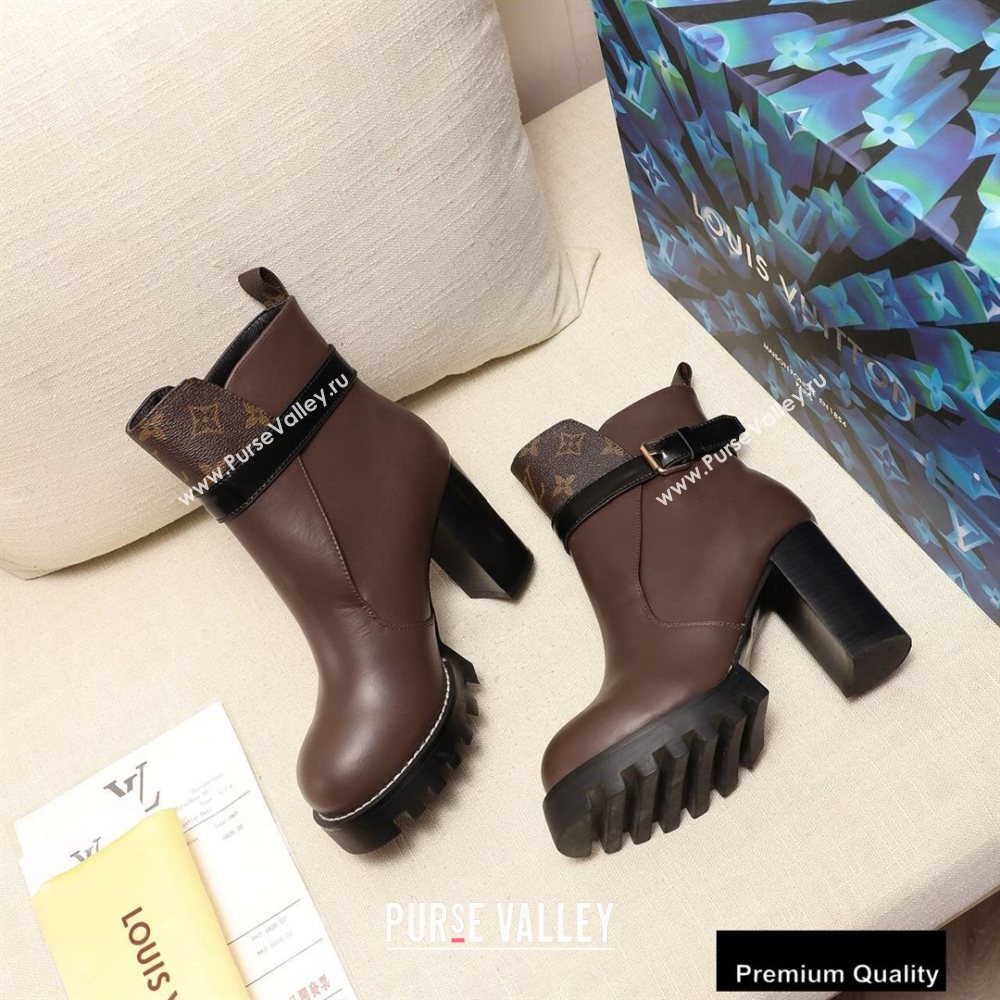 Louis Vuitton Heel 9.5 cm Star Trail Ankle Boots Coffee 2020 (modeng-20090414)