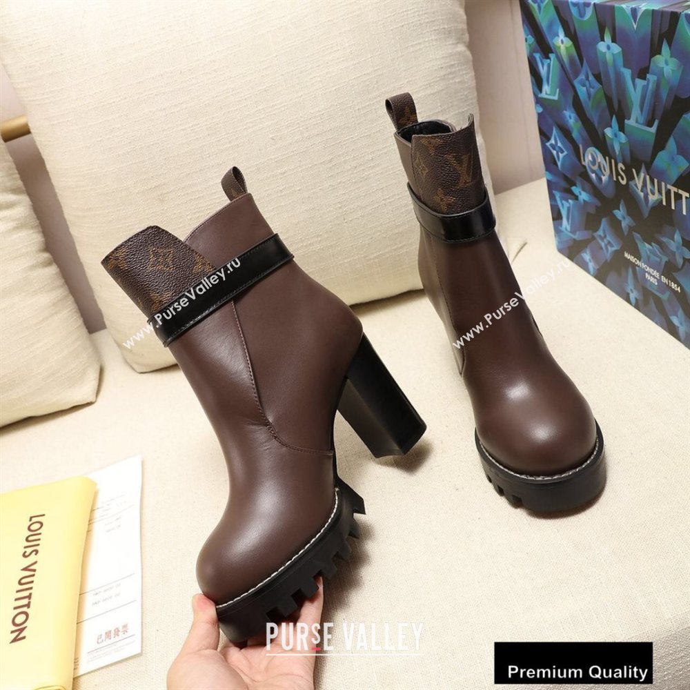 Louis Vuitton Heel 9.5 cm Star Trail Ankle Boots Coffee 2020 (modeng-20090414)