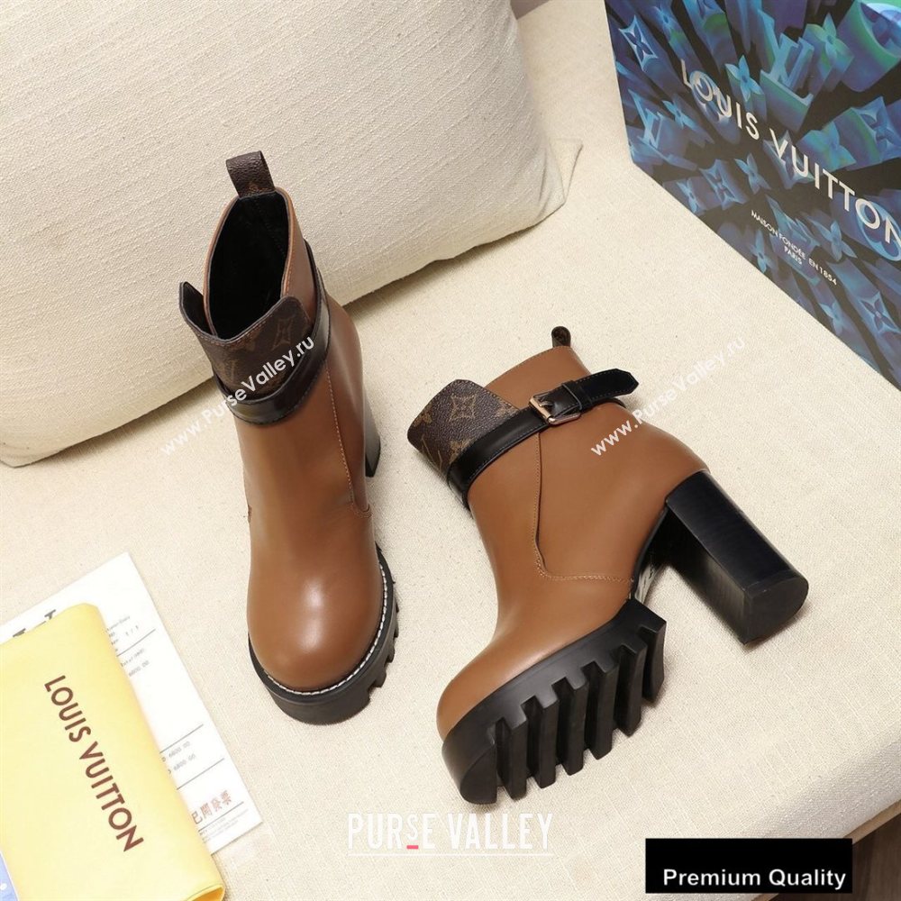 Louis Vuitton Heel 9.5 cm Star Trail Ankle Boots Brown 2020 (modeng-20090415)