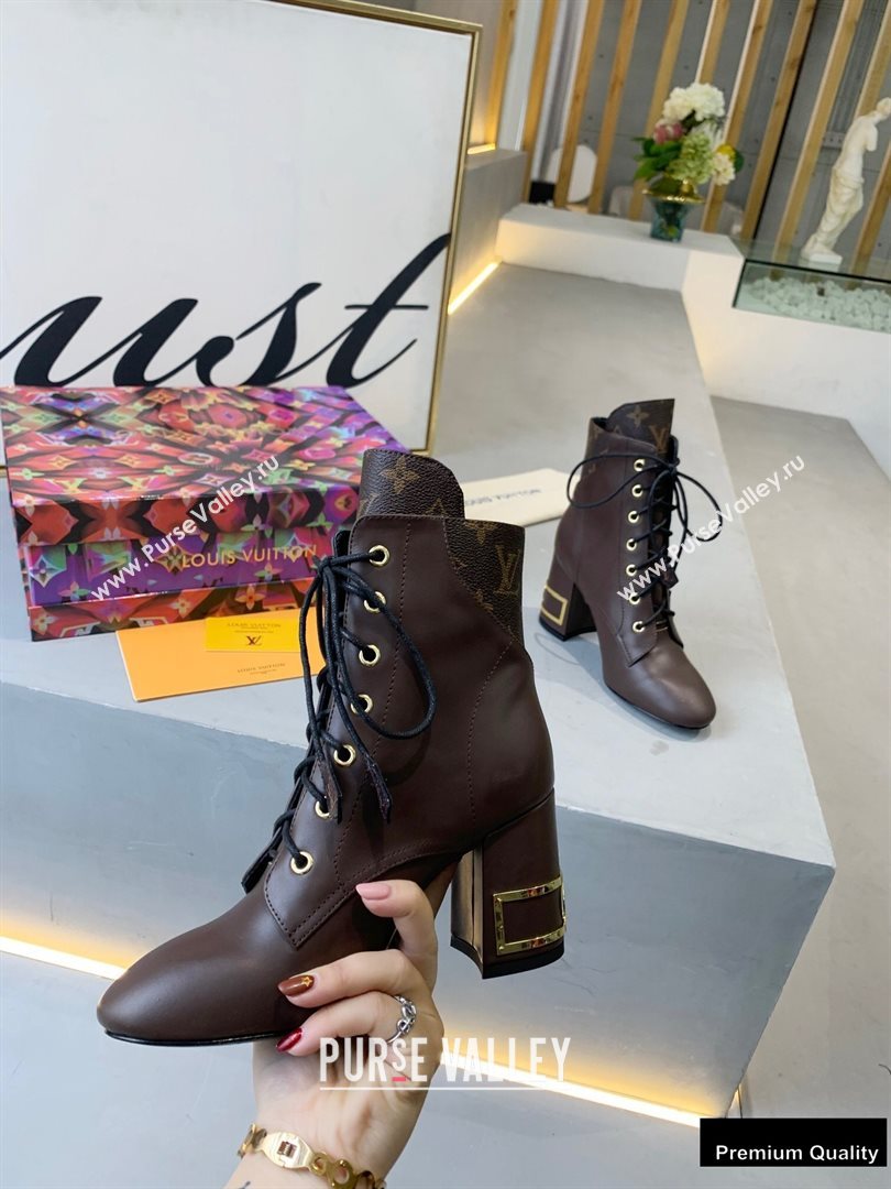 Louis Vuitton Heel 6.5cm Bliss Ankle Boots Laces Coffee 2020 (modeng-20090422)