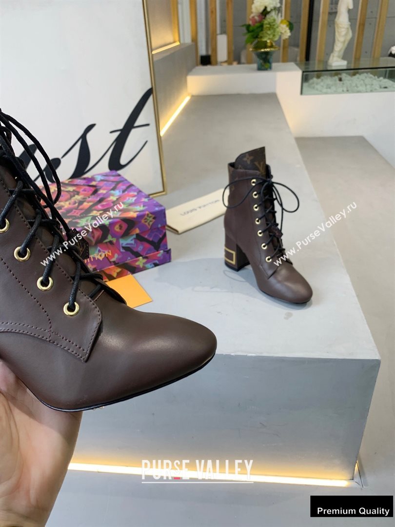 Louis Vuitton Heel 6.5cm Bliss Ankle Boots Laces Coffee 2020 (modeng-20090422)