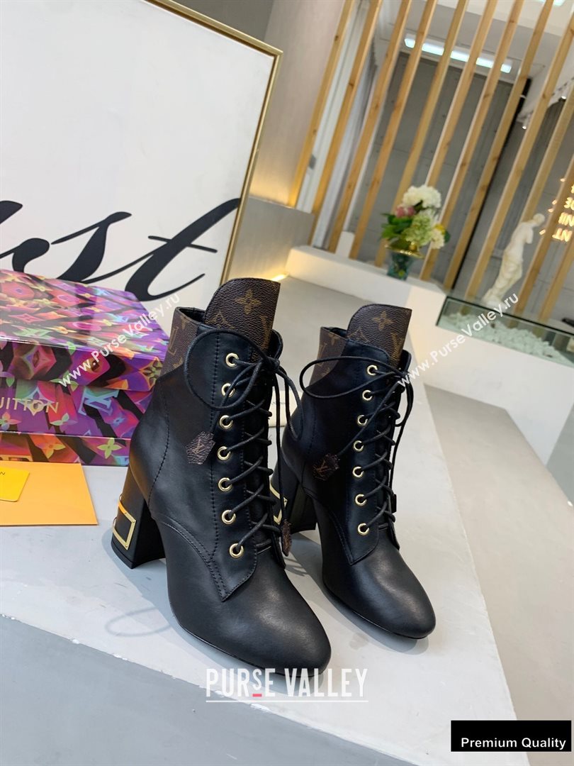 Louis Vuitton Heel 6.5cm Bliss Ankle Boots Laces Black 2020 (modeng-20090421)