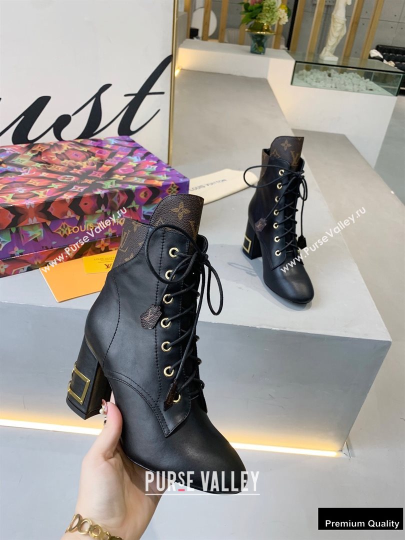 Louis Vuitton Heel 6.5cm Bliss Ankle Boots Laces Black 2020 (modeng-20090421)