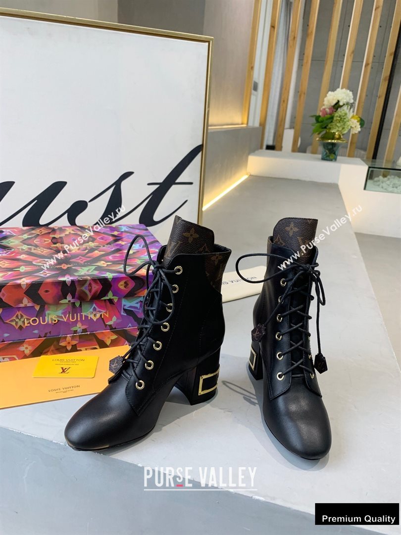 Louis Vuitton Heel 6.5cm Bliss Ankle Boots Laces Black 2020 (modeng-20090421)