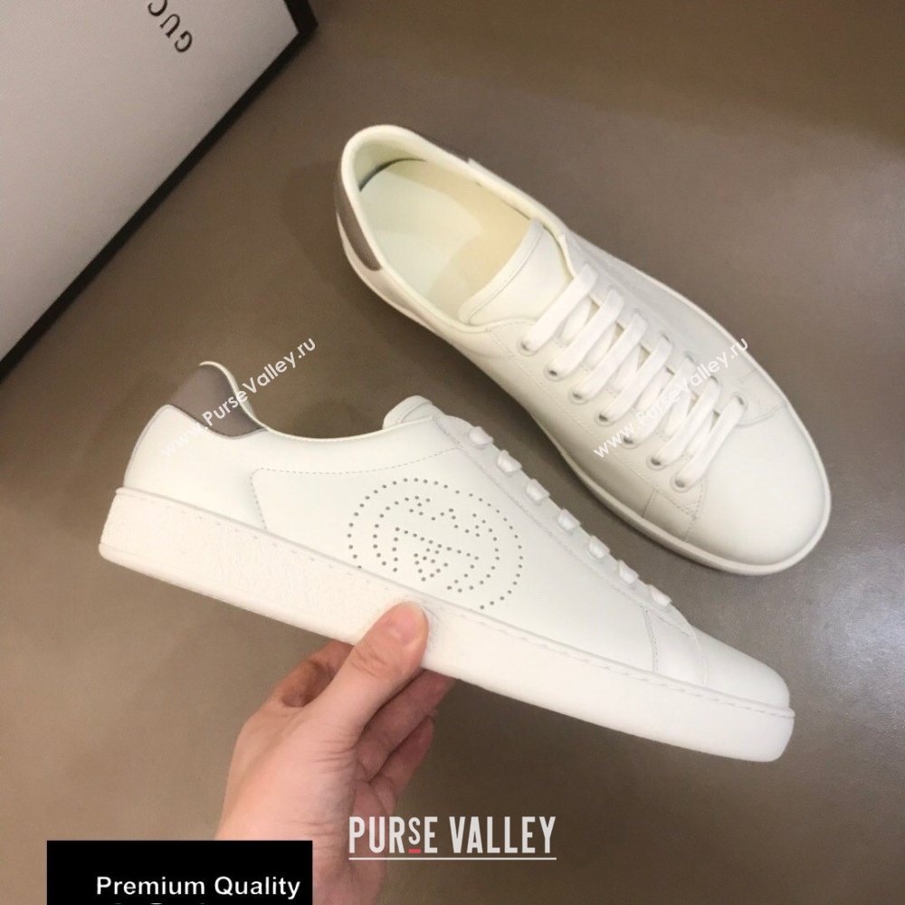 Gucci Ace Leather Womens/Mens Sneakers with Interlocking G Top Quality 16 (nihao-20090716)