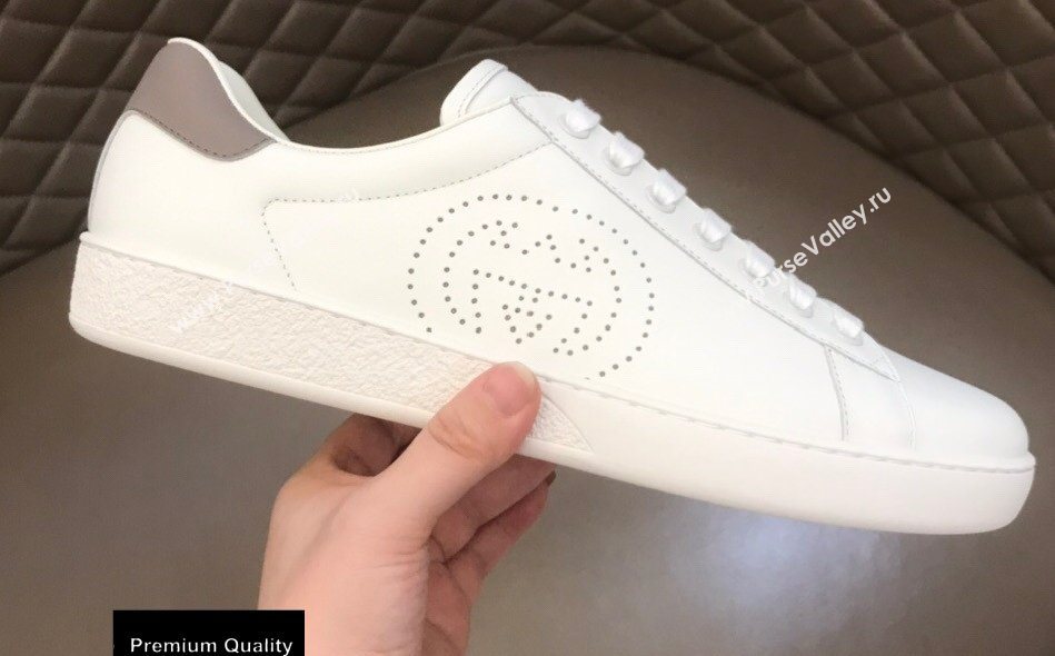 Gucci Ace Leather Womens/Mens Sneakers with Interlocking G Top Quality 16 (nihao-20090716)