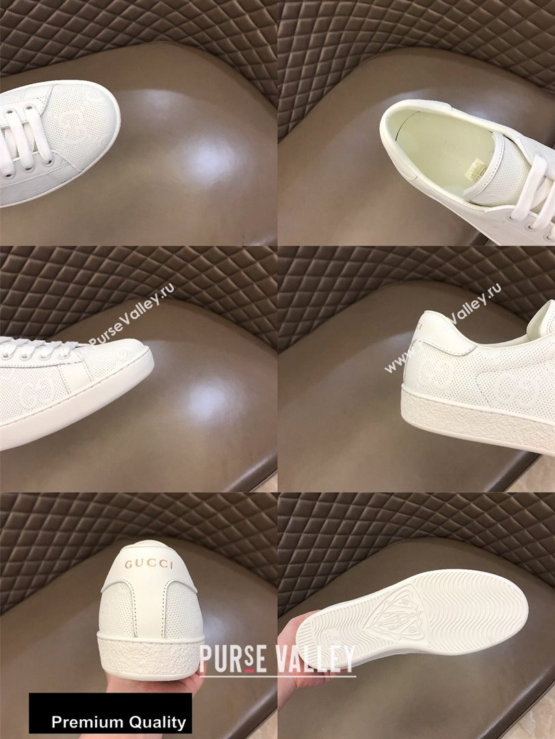 Gucci Ace Leather GG Embossed Womens/Mens Sneakers Top Quality 24 (nihao-20090724)