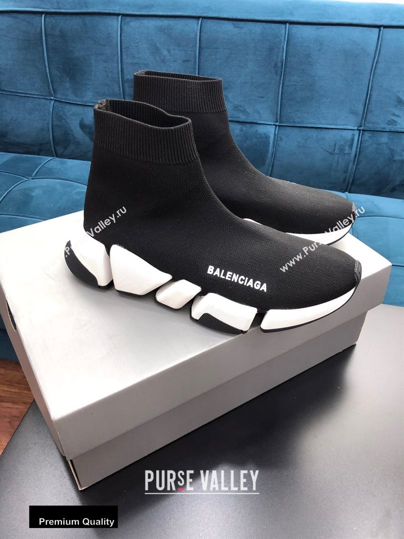 Balenciaga Knit Sock Speed Sneakers Boots Black (nihao-20090401)