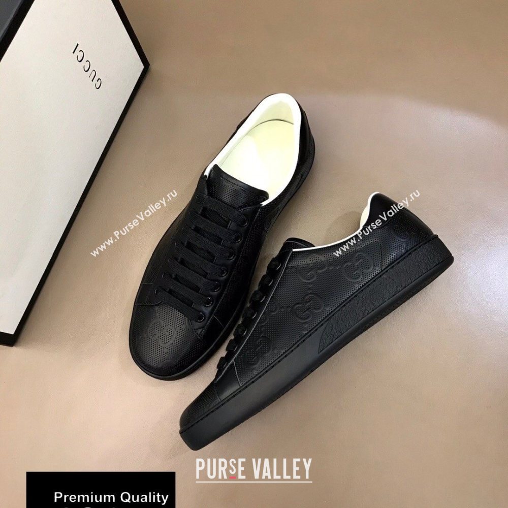 Gucci Ace Leather GG Embossed Womens/Mens Sneakers Top Quality 23 (nihao-20090723)