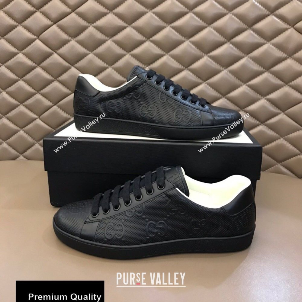 Gucci Ace Leather GG Embossed Womens/Mens Sneakers Top Quality 23 (nihao-20090723)