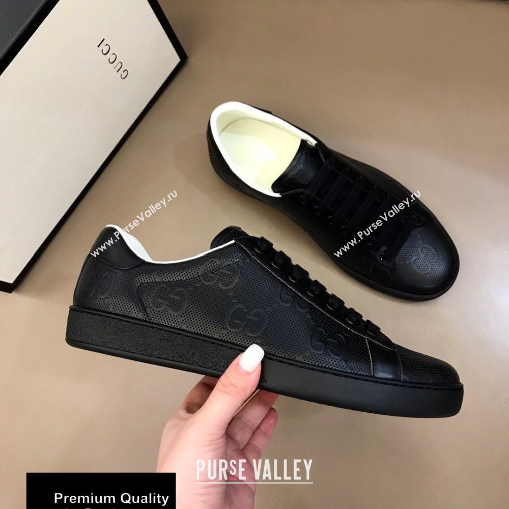 Gucci Ace Leather GG Embossed Womens/Mens Sneakers Top Quality 23 (nihao-20090723)