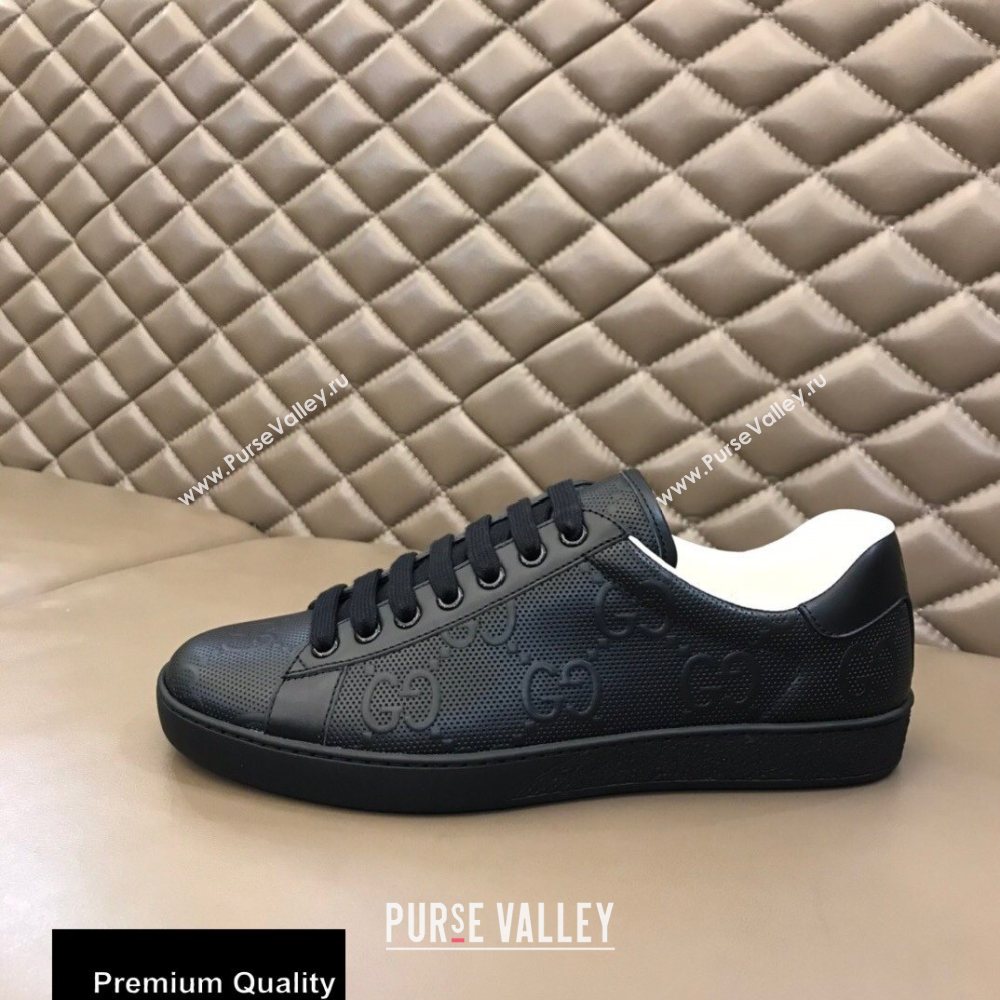 Gucci Ace Leather GG Embossed Womens/Mens Sneakers Top Quality 23 (nihao-20090723)