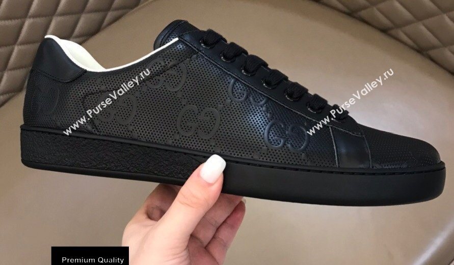 Gucci Ace Leather GG Embossed Womens/Mens Sneakers Top Quality 23 (nihao-20090723)