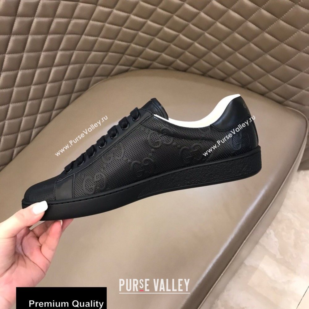 Gucci Ace Leather GG Embossed Womens/Mens Sneakers Top Quality 23 (nihao-20090723)