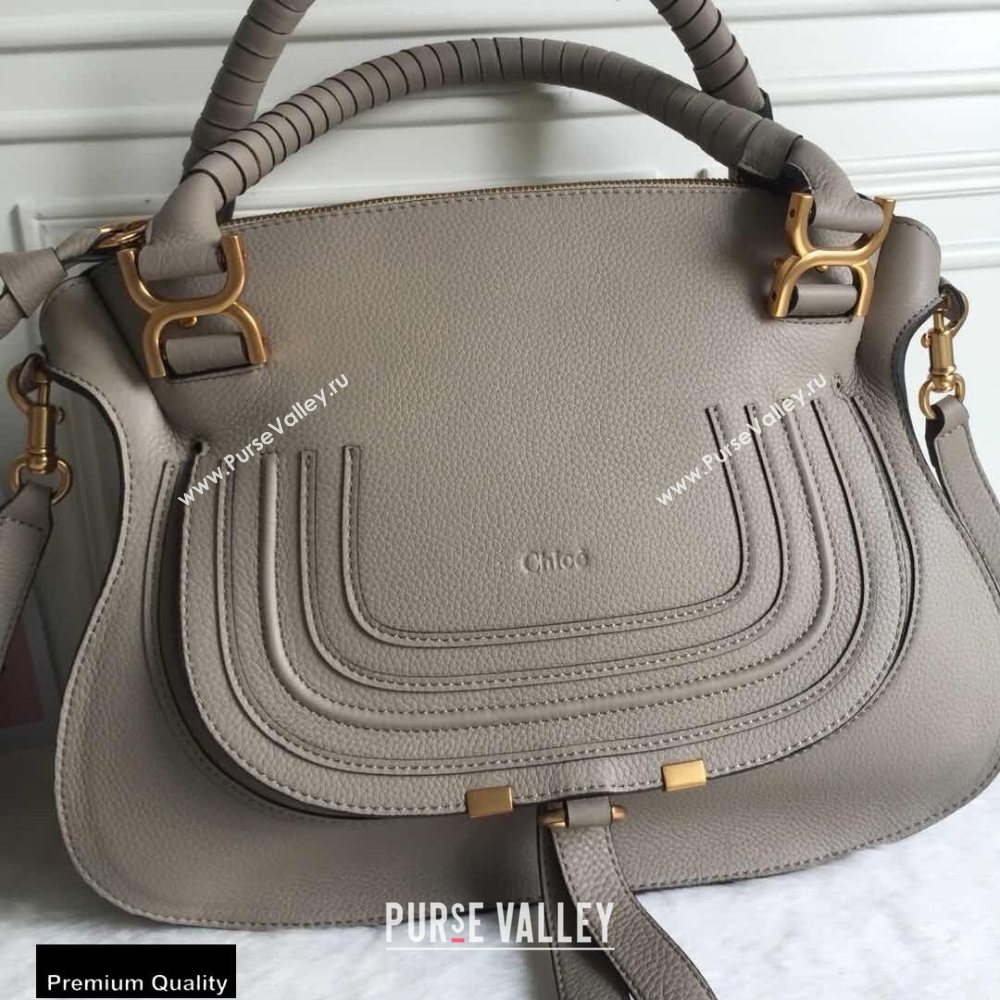 Chloe Small Marcie Handbag in Grain Calfskin Gray (yaoyao-20090708)