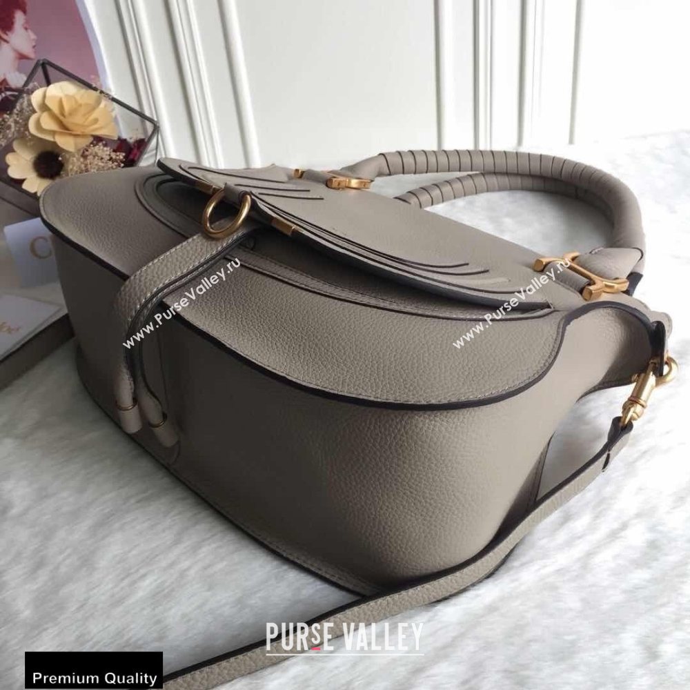 Chloe Small Marcie Handbag in Grain Calfskin Gray (yaoyao-20090708)