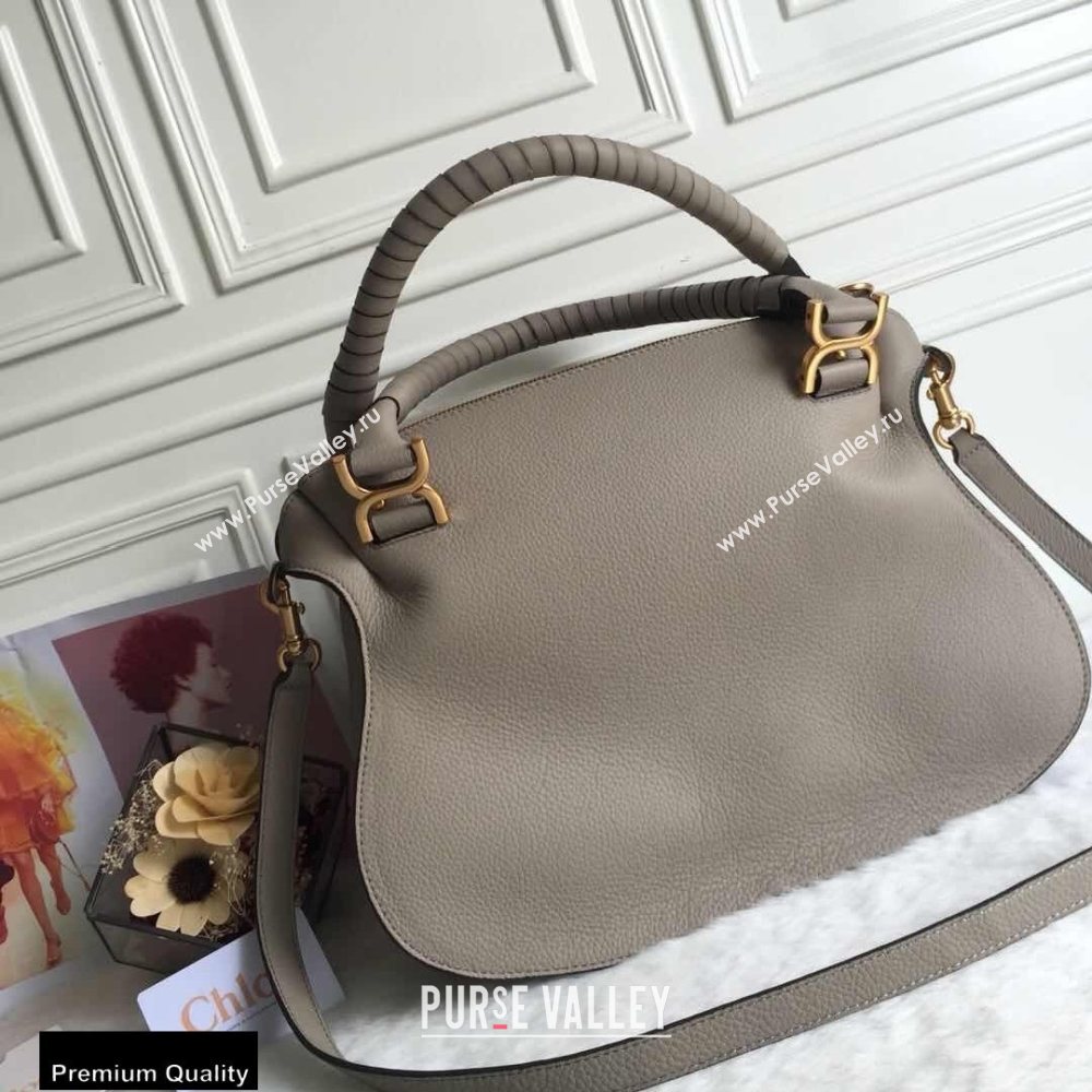 Chloe Small Marcie Handbag in Grain Calfskin Gray (yaoyao-20090708)