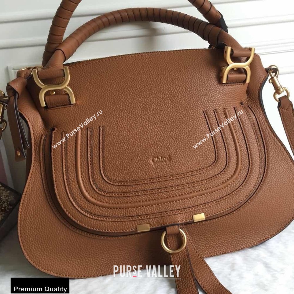 Chloe Small Marcie Handbag in Grain Calfskin Tan (yaoyao-20090704)