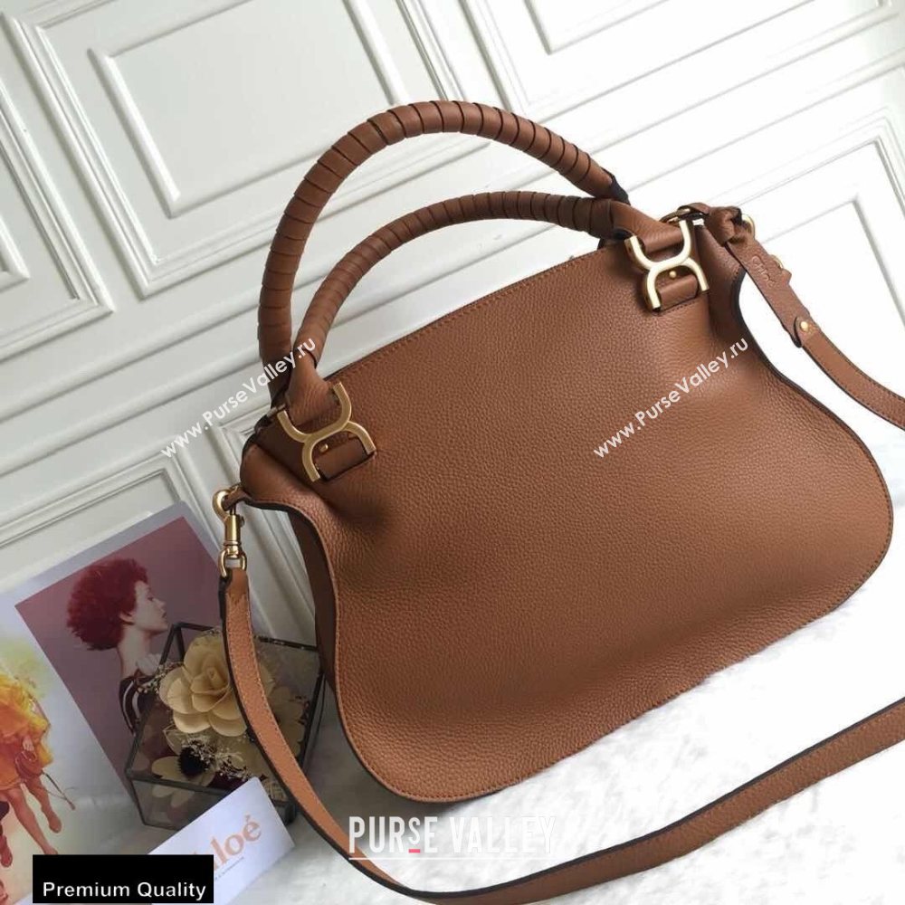 Chloe Small Marcie Handbag in Grain Calfskin Tan (yaoyao-20090704)