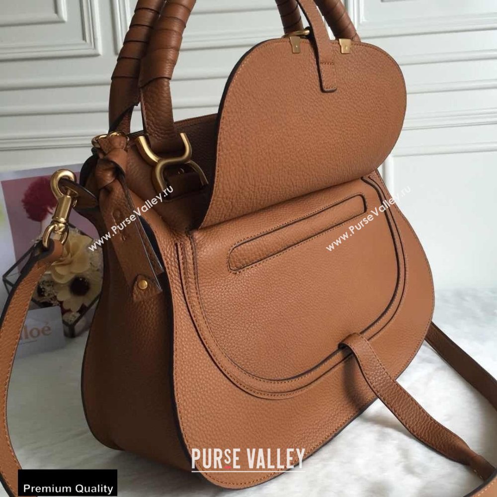 Chloe Small Marcie Handbag in Grain Calfskin Tan (yaoyao-20090704)