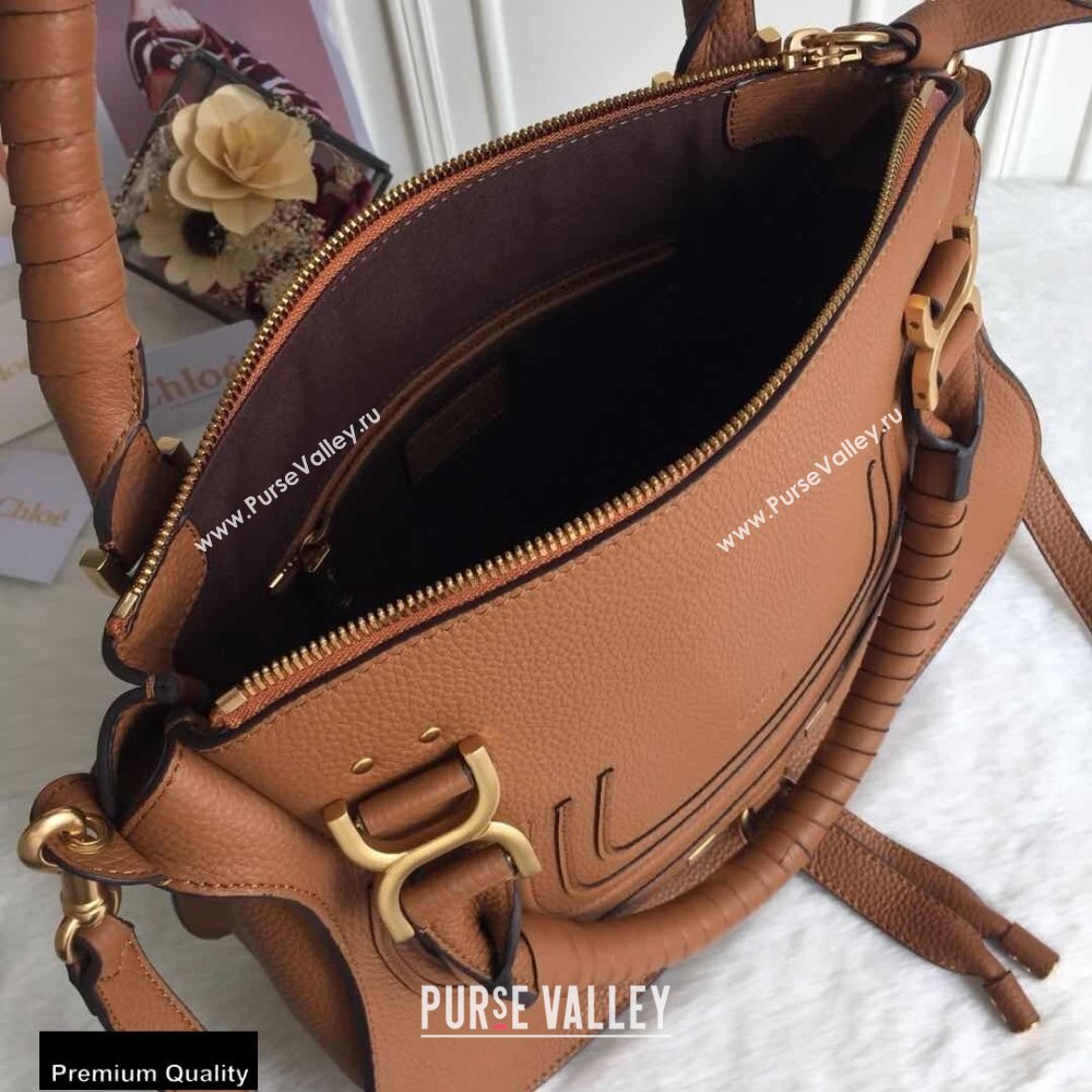 Chloe Small Marcie Handbag in Grain Calfskin Tan (yaoyao-20090704)